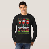 Gewoon een meisje dat van wijn houdt en met kerst  t-shirt (Voorkant volledig)