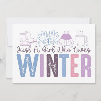 Gewoon een meisje dat van winter houdt leuk seizoe kaart