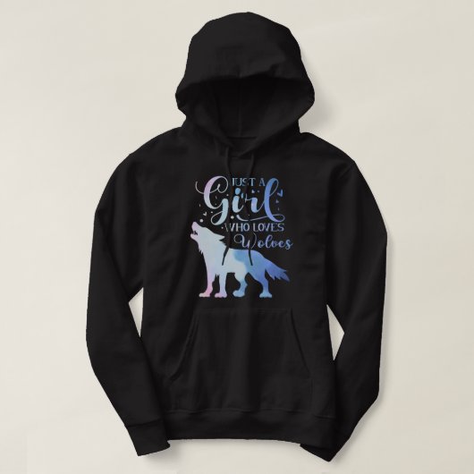 Gewoon een meisje dat van Wolf Wolves houdt, Water Hoodie (Design voorkant)