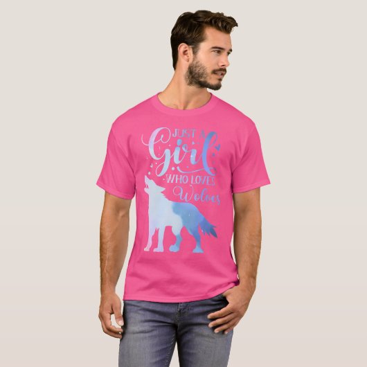 Gewoon een meisje dat van Wolf Wolves houdt, Water T-shirt (Voorkant volledig)