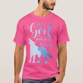 Gewoon een meisje dat van Wolf Wolves houdt, Water T-shirt (Voorkant)