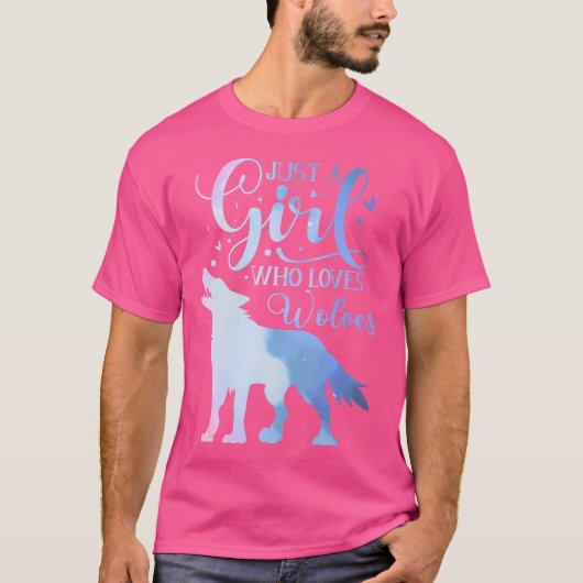 Gewoon een meisje dat van Wolf Wolves houdt, Water T-shirt (Voorkant)