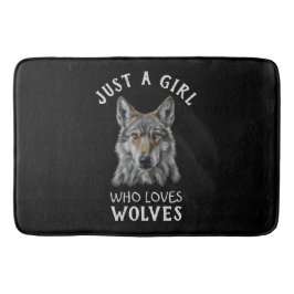 Gewoon een meisje dat van wolven houdt badmat