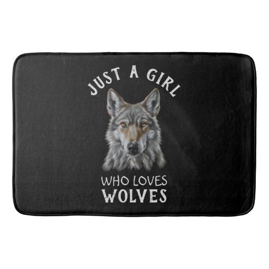 Gewoon een meisje dat van wolven houdt badmat (Voorkant)