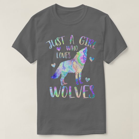Gewoon een meisje dat van Wolven houdt, Cute Wolf  T-shirt (Design voorkant)