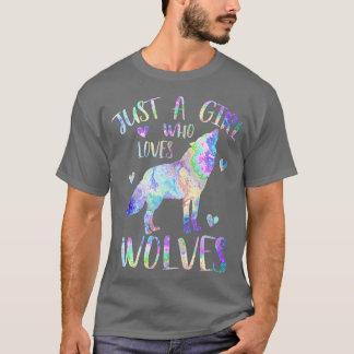Gewoon een meisje dat van Wolven houdt, Cute Wolf T-shirt
