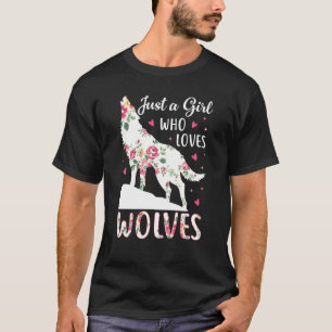 Gewoon een meisje dat van Wolven houdt, Cute Wolf T-shirt