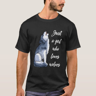 Gewoon een meisje dat van wolven houdt... grappige t-shirt