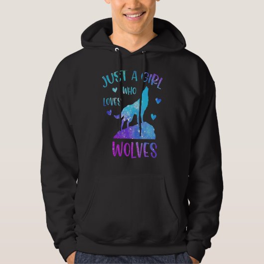 Gewoon een meisje dat van wolven houdt hoodie (Voorkant)