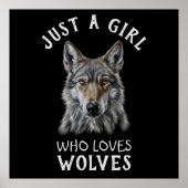 Gewoon een meisje dat van wolven houdt poster (Voorkant)