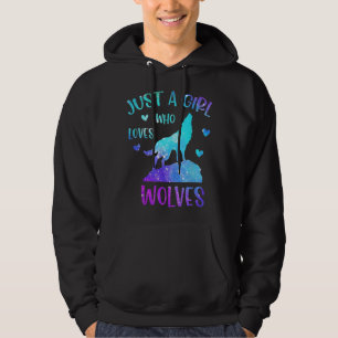 Gewoon een meisje dat van wolven houdt, regenboogs hoodie