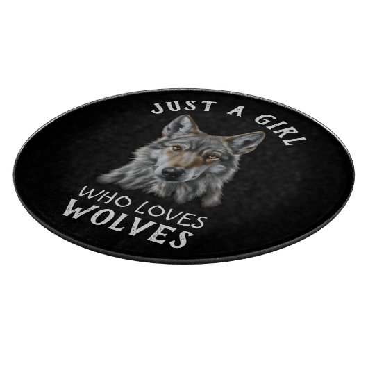 Gewoon een meisje dat van wolven houdt snijplank (Hoek)