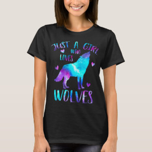 Gewoon een meisje dat van wolven houdt, sterrenste t-shirt