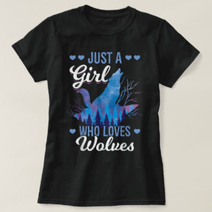 Gewoon een meisje dat van wolven houdt t-shirt