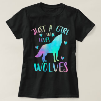 Gewoon een meisje dat van wolven houdt t-shirt
