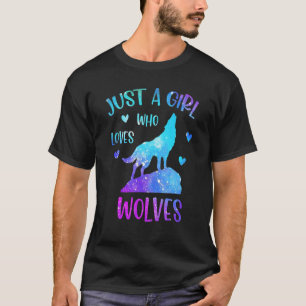 Gewoon een meisje dat van wolven houdt t-shirt