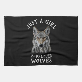 Gewoon een meisje dat van wolven houdt theedoek