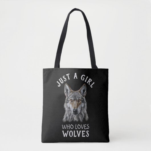Gewoon een meisje dat van wolven houdt tote bag (Voorkant)