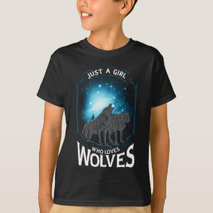 Gewoon een meisje dat van Wolven Lone Wolf houdt T-shirt