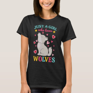 Gewoon een meisje dat van Wolven Wolfdog Howling W T-shirt