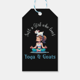 Gewoon een meisje dat van Yoga en Geiten houdt Cadeaulabel