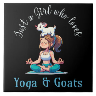 Gewoon een meisje dat van Yoga en Geiten houdt Tegeltje