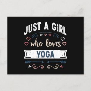 Gewoon een meisje dat van Yoga Funny Gifts houdt Briefkaart