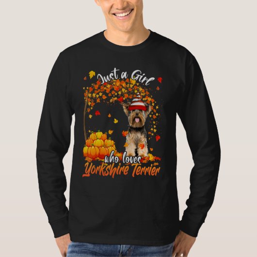Gewoon een meisje dat van Yorkshire Terrier Dog Be T-shirt (Voorkant)