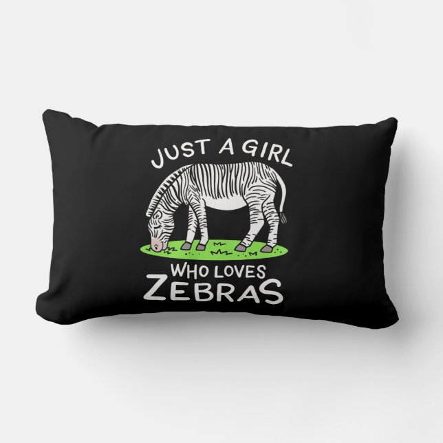 Gewoon een meisje dat van Zebras houdt Kussen (Voorkant)