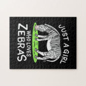Gewoon een meisje dat van Zebras houdt Legpuzzel (Horizontaal)