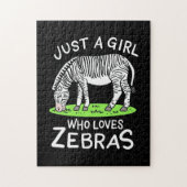Gewoon een meisje dat van Zebras houdt Legpuzzel (Verticaal)