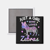 gewoon een meisje dat van zebras houdt magneet (Voorkant / Achterkant)