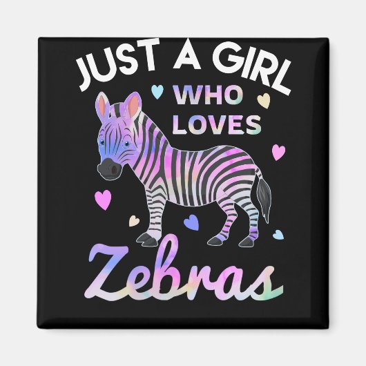 gewoon een meisje dat van zebras houdt magneet (Voorkant)