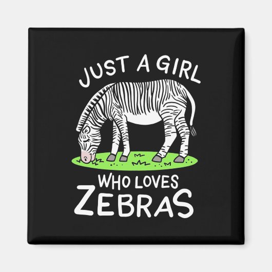 Gewoon een meisje dat van Zebras houdt Magneet (Voorkant)