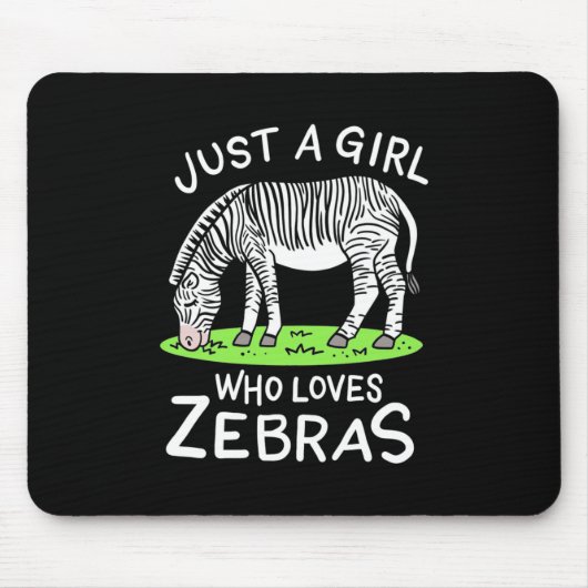 Gewoon een meisje dat van Zebras houdt Muismat (Voorkant)