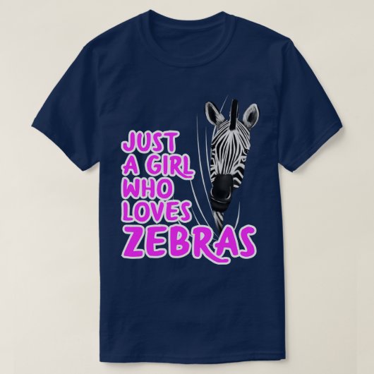 Gewoon een meisje dat van Zebras houdt T-shirt (Design voorkant)