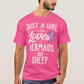Gewoon een meisje dat van zeemeerminnen en schapen t-shirt (Voorkant)