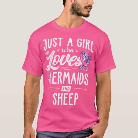 Gewoon een meisje dat van zeemeerminnen en schapen t-shirt (Voorkant)