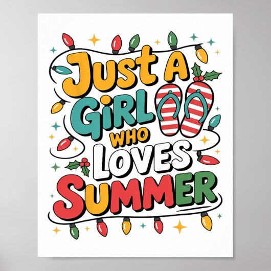 Gewoon een meisje dat van zomerstemming houdt Zome Poster (Voorkant)