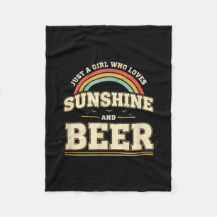 Gewoon Een Meisje Dat Van Zonneschijn En Bier Houd Fleece Deken