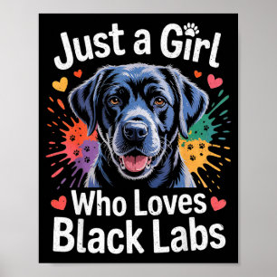 Gewoon een meisje dat van zwarte Labs houdt - Labr Poster