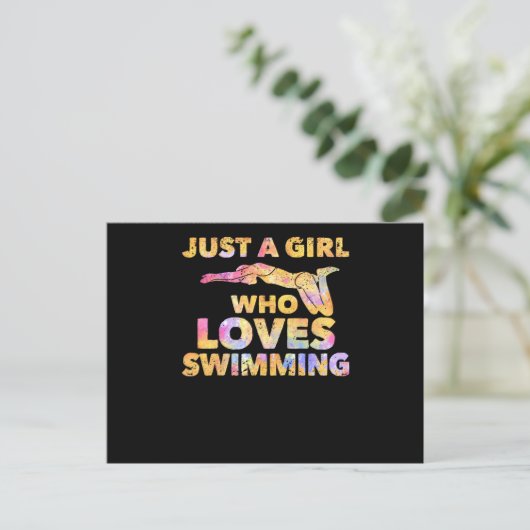 Gewoon een meisje dat van zwemmen houdt... grappig briefkaart (Staand voorkant)