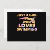 Gewoon een meisje dat van zwemmen houdt... grappig briefkaart (Voorkant / Achterkant)