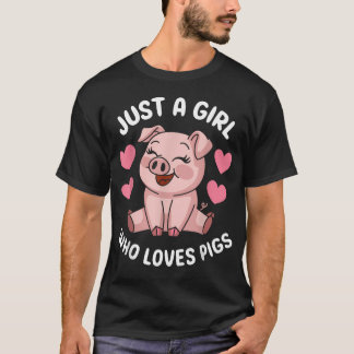 Gewoon Een Meisje Dat Varkens Liefheeft Cute Varke T-shirt