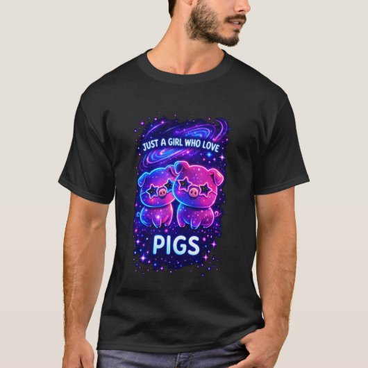 Gewoon Een Meisje Dat Varkens Liefheeft Funny Vark T-shirt (Voorkant)