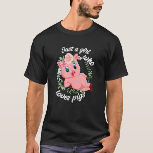 Gewoon een meisje dat varkens oogst boerderij schu t-shirt