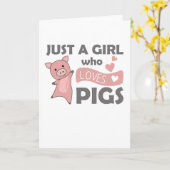 Gewoon Een Meisje Dat Varkens Roze Harten Biggen L Kaart (Gele Bloem)