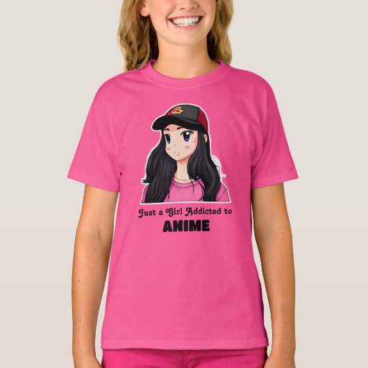 Gewoon een meisje dat verslaafd is aan anime | Roz T-shirt (Voorkant)