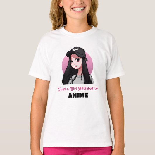 Gewoon een meisje dat verslaafd is aan anime | Roz T-shirt (Voorkant)