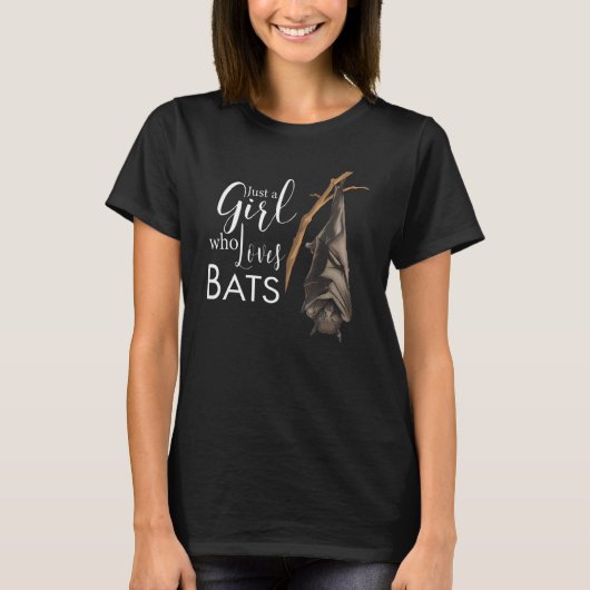 Gewoon Een Meisje Dat Vleermuizen Liefheeft I Scha T-shirt (Voorkant)
